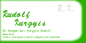 rudolf kurgyis business card